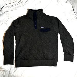 Patagonia Men’s Organic Cotton Snap-T Pullover Gray Navy Size Medium